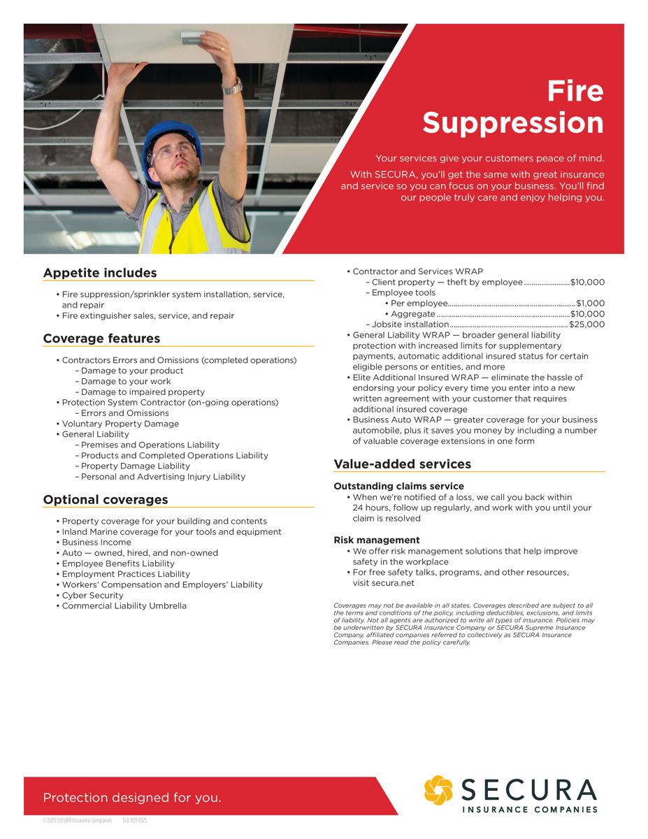 Fire Suppression Sell Sheet
